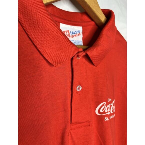 Coca Cola Employee Polo Shirt Size Large Short Sleeve St Louis Mo Logo Graphics - Picture 3 of 7